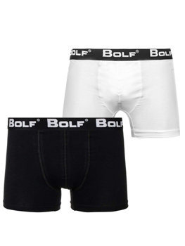 Černo-bílé pánské boxerky Bolf 0953-2P 2 PACK