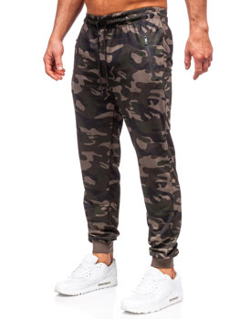 Khaki pánské maskáčové jogger tepláky Bolf JX6185