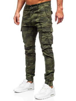 Khaki pánské maskáčové textilní jogger kapsáče Bolf 2232