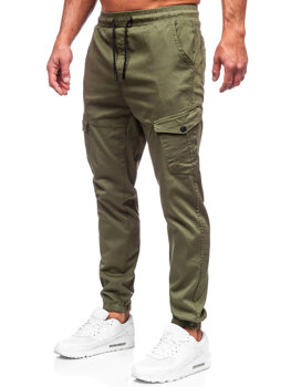 Khaki pánské textilní jogger kapsáče Bolf 384