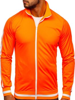 Oranžová pánská mikina na zip se stojáčkovým límcem retro style Bolf 2126