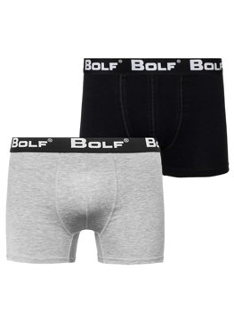 Šedo-černé pánské boxerky Bolf 0953-2P 2 PACK