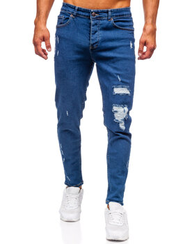 Tmavě modré pánské džíny slim fit Bolf 6565