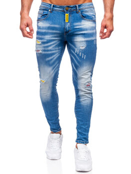 Tmavě modré pánské džíny slim fit Bolf BC1025