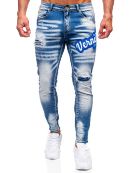 Tmavě modré pánské džíny slim fit Bolf BC1068