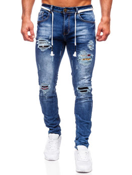 Tmavě modré pánské džíny slim fit Bolf E7789