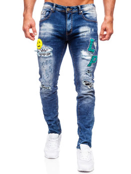 Tmavě modré pánské džíny slim fit Bolf E7860