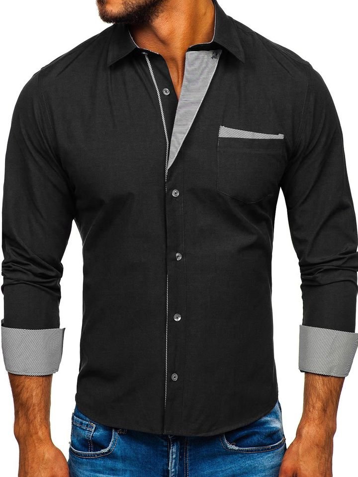 Pánská košile BOLF 4713 černá