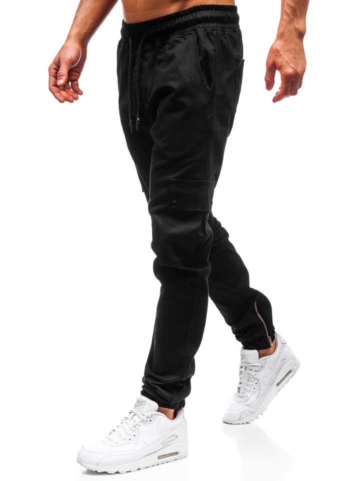 Černé pánské jogger kalhoty Bolf 0858