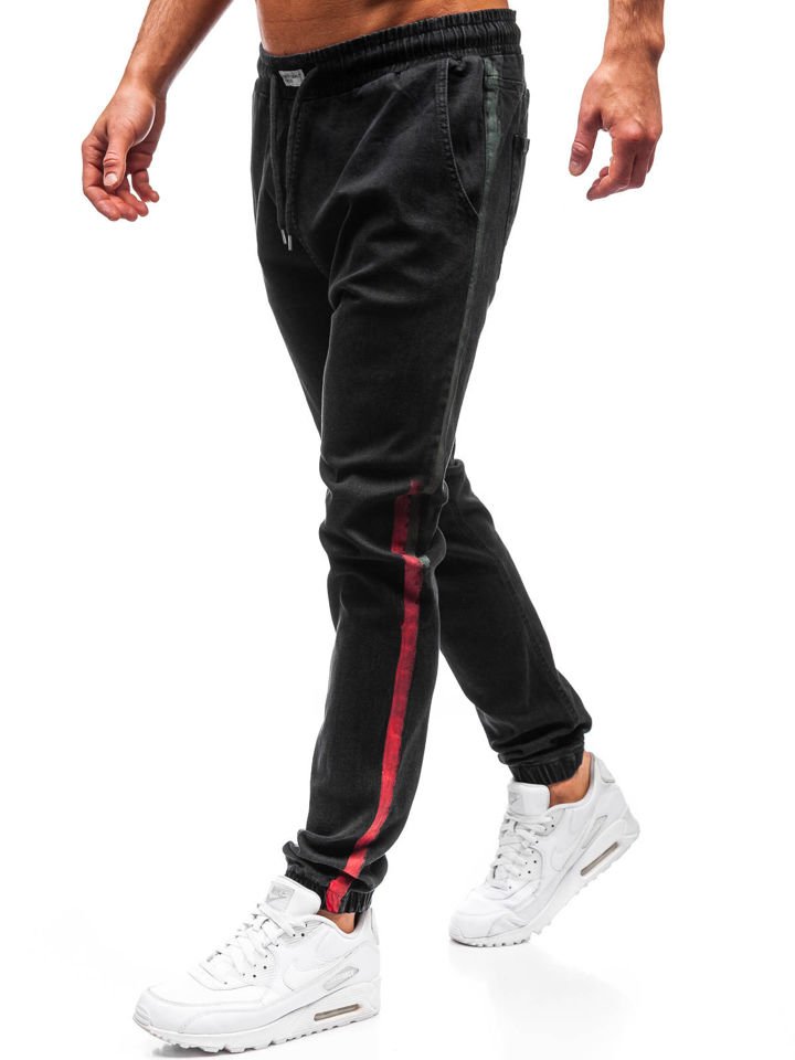 Černé pánské džínové jogger kalhoty Bolf 2053