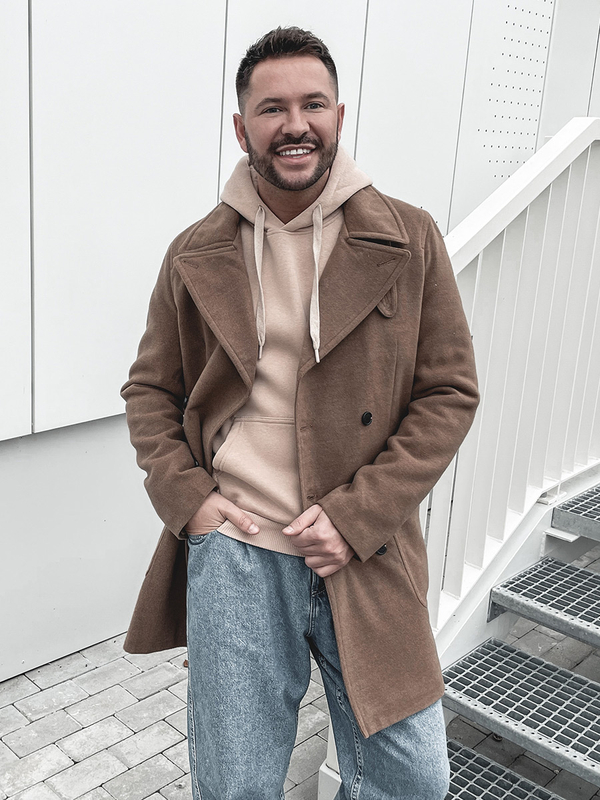 Kamelový pánský zimní kabát Bolf 1048B