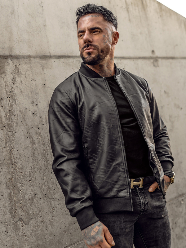 Černá pánská koženková bunda bomber Bolf 3A65A