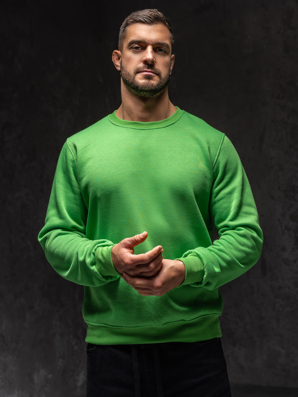 Světle zelená pánská mikina bez kapuce Bolf 2001A1