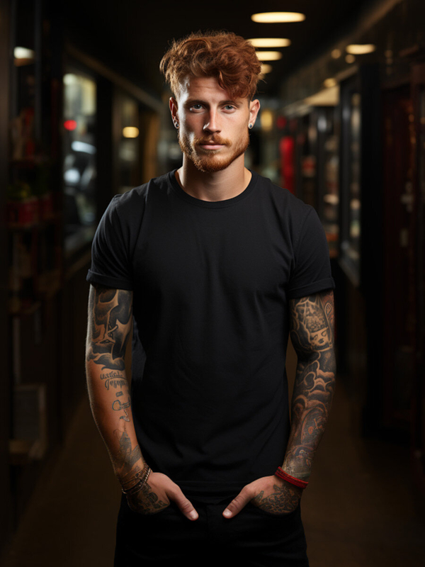 Černé pánské dlouhé tričko bez potisku Bolf 14290A2