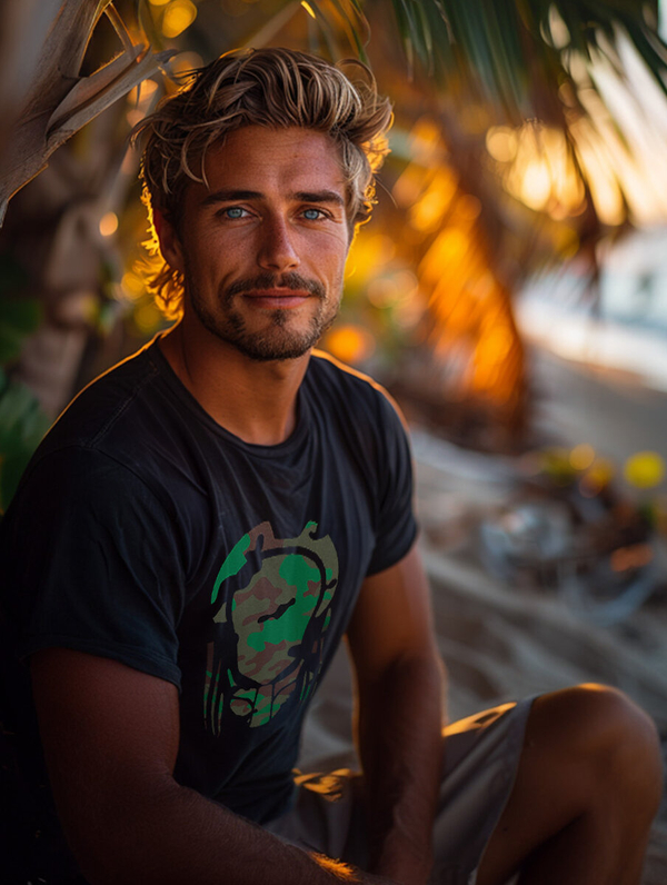 Černé pánské bavlněné tričko s potiskem Bolf 192379A2