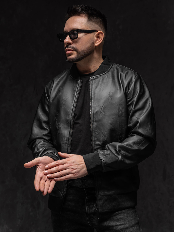 Černá pánská koženková bunda bomber Bolf 3A66A1