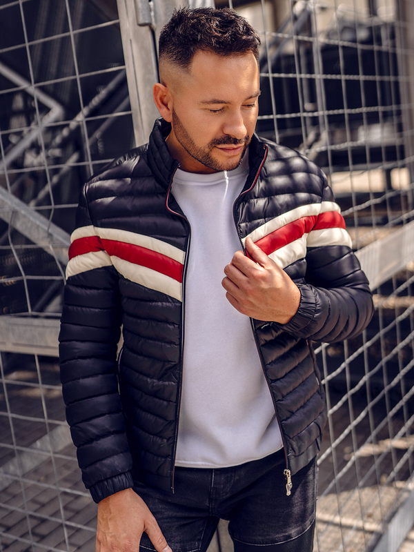 Černá pánská prošívaná přechodová sportovní bunda Bolf 6574A