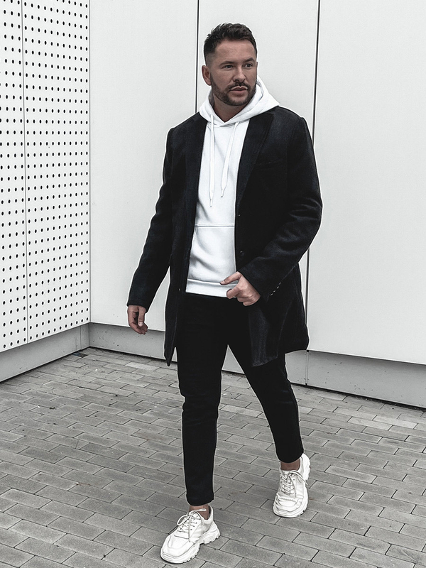 Černý pánský zimní kabát Bolf 1047B