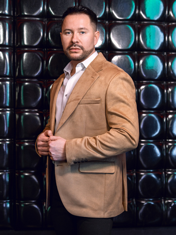 Pánské sametové sako kamelové Bolf 24410