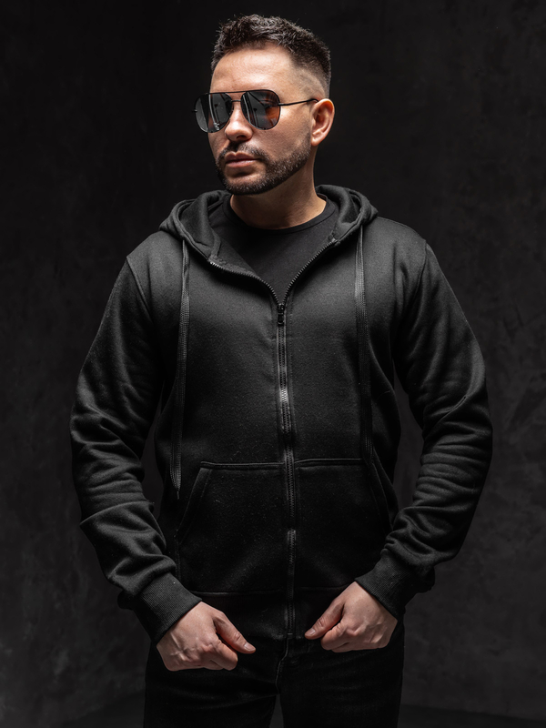 Černá pánská mikina s kapucí Bolf 2008A1