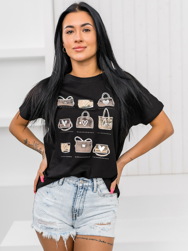 Černé pánské tričko s potiskem Bolf 95T2531