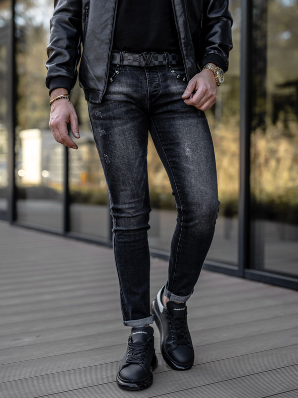 Černé pánské džíny slim fit Bolf MP0057N