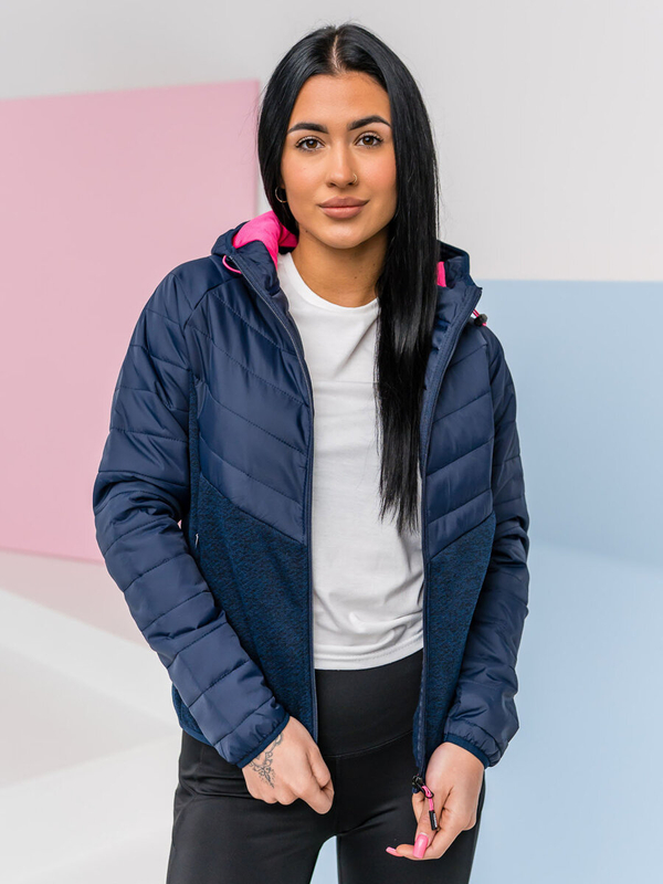 Tmavě modrá dámská sportovní přechodová bunda Bolf KSW4005