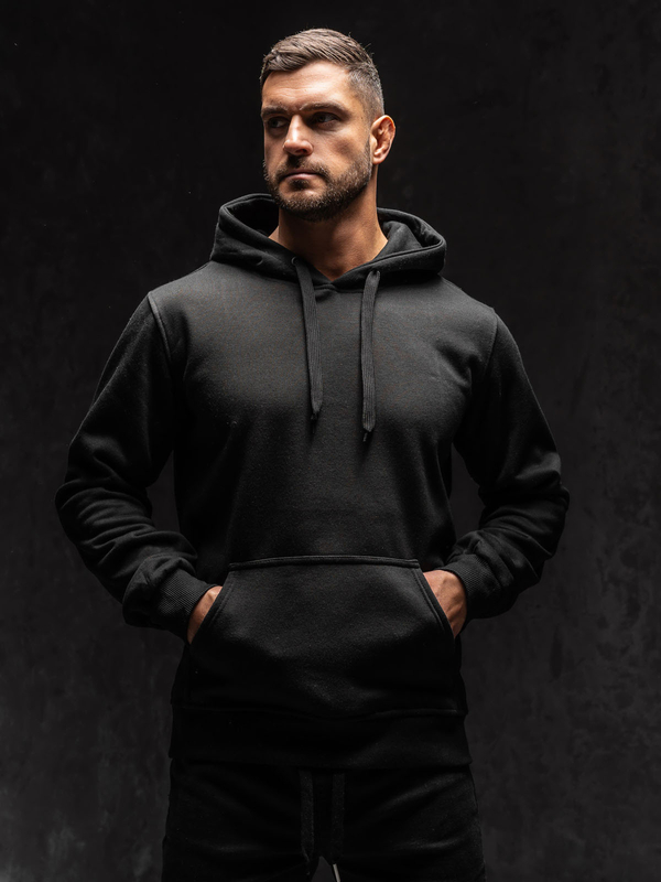 Černá pánská mikina s kapucí anorak Bolf 2009A1